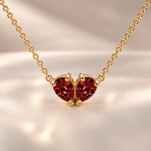 Demi Heart Necklace with your two birthstones