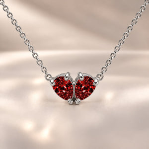 Demi Heart Necklace with your two birthstones